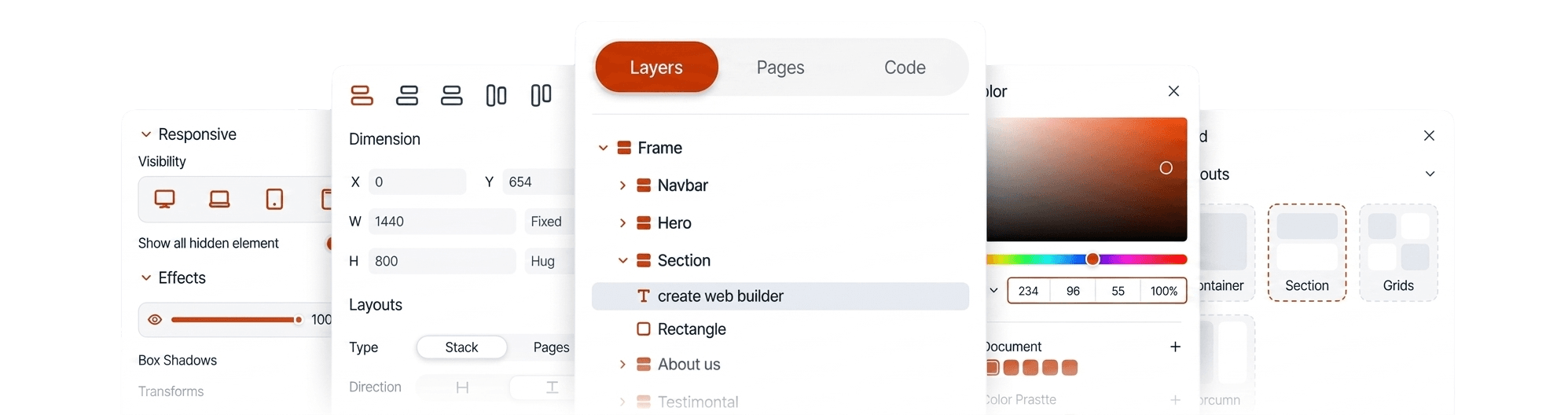 Website builder hero